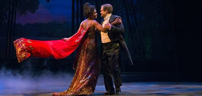 Yanna McIntosh as Désirée Armfeldt and Ben Carlson as Fredrik Egerman in A Little Night Music. Photography by David Hou.