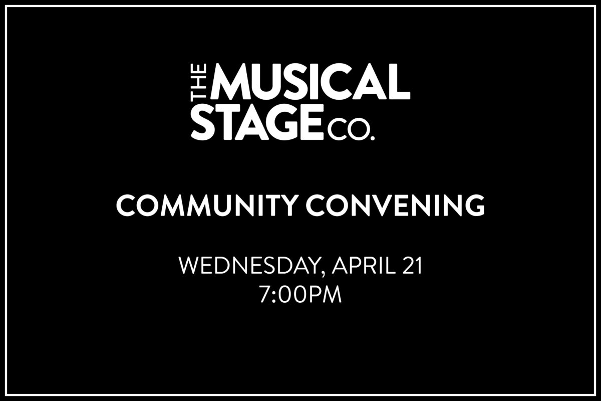 White text on a black background reads, "COMMUNITY CONVENING / Wednesday, April 21 / 7:00 PM."