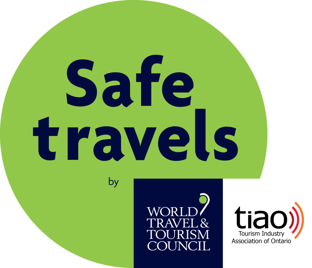 Graphic of "Safe travels" Stamp by World Travel & Tourism Councilbadge from