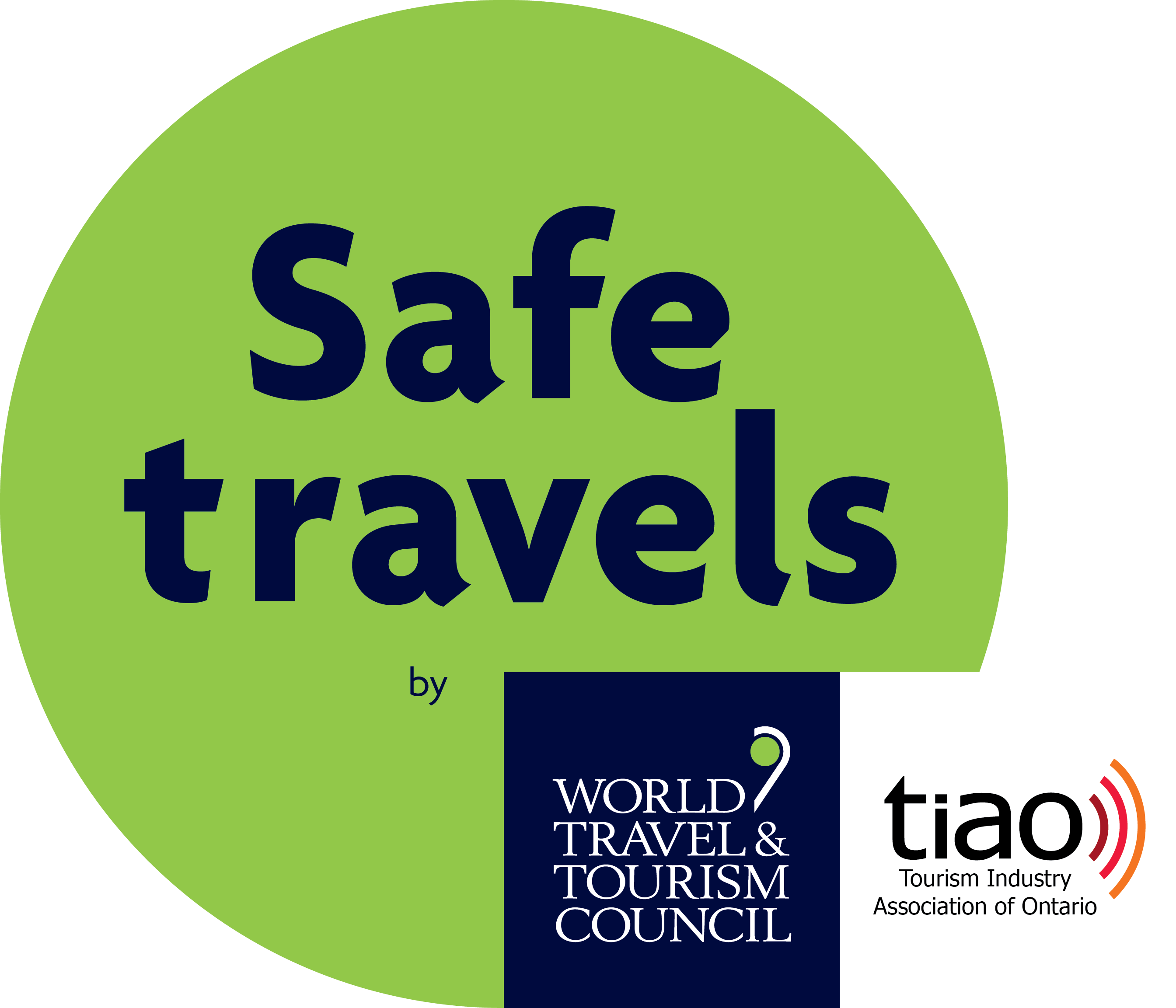 Graphic of "Safe travels" Stamp by World Travel & Tourism Councilbadge from